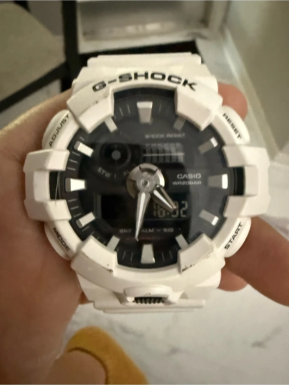 G-Shock GA-700 Men's White and Black Analog-Digital Watch